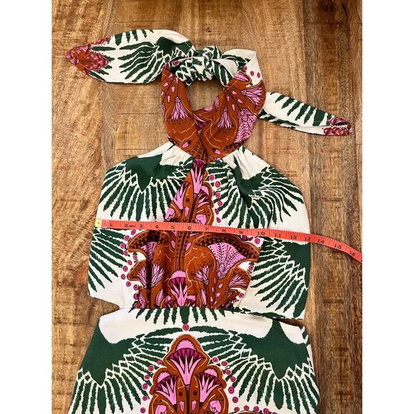 NWT Relicario Horus Tie Back Halter Midi Dress Small Resortwear Vacation Beach - Picture 9 of 13